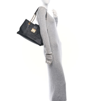 GUCCI Guccissima Medium Padlock Tote Black