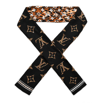 LOUIS VUITTON Silk Monogram Giant Jungle Bandeau Black