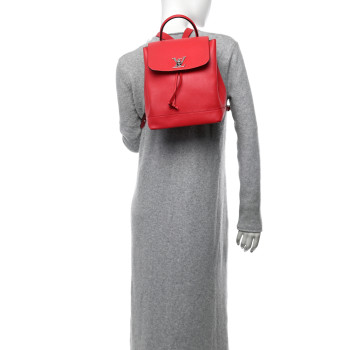 LOUIS VUITTON Soft Calfskin Lockme Backpack Poppy