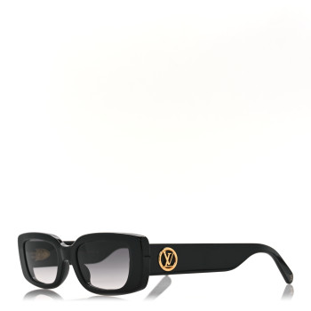 LOUIS VUITTON Acetate LV Circle Cat Eye Sunglasses Z2109W Black