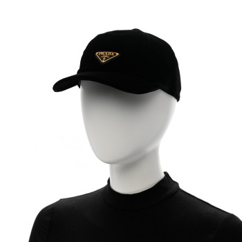 PRADA Velvet Womens Baseball Cap S Black