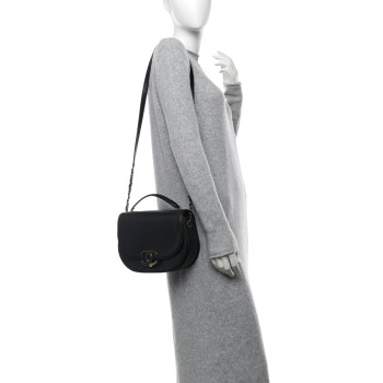 CHANEL Shiny Calfskin Goatskin Quilted Medium Coco Curve Messenger Flap Black