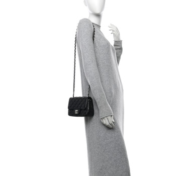 CHANEL Lambskin Quilted Mini Square Flap Black
