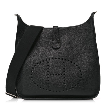 HERMES Taurillon Clemence Evelyne III GM Black HERMES Taurillon Clemence Evelyne III GM Black