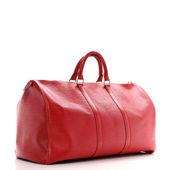 LOUIS VUITTON Epi Keepall 50 Castillan Red