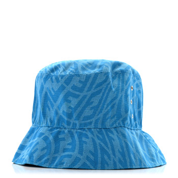 FENDI X SARA COLEMAN Canvas FF Vertigo Bucket Hat L Turquoise