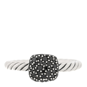 DAVID YURMAN Sterling Silver Black Diamond Petite Pave Ring 52 6
