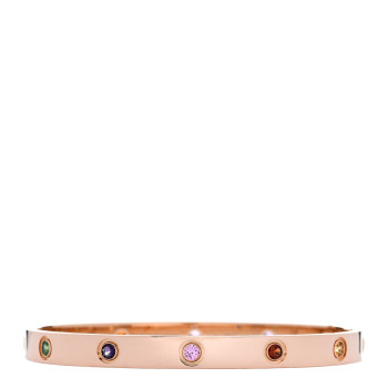CARTIER 18K Pink Gold Sapphire Garnet Amethyst LOVE Bracelet 18