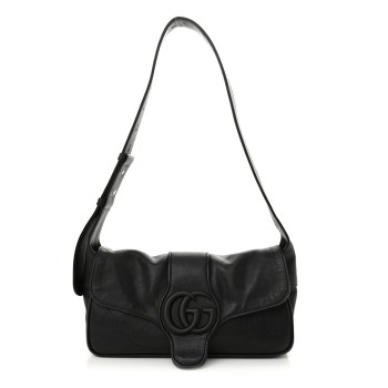 GUCCI Goatskin Small GG Monochrome Aphrodite Shoulder Bag