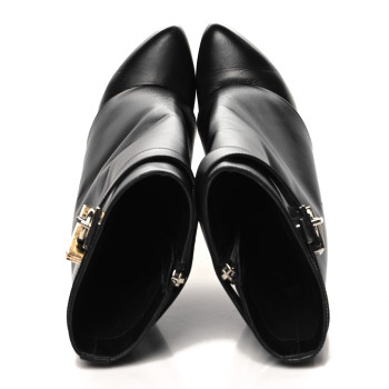 GIVENCHY Calfskin Shark Lock Ankle Boots 36 Black