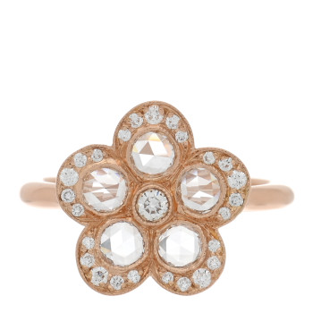 TIFFANY 18K Rose Gold Diamond Enchant Flower Ring 47 4