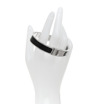 HERMES Enamel Mini Clic Kelly Bracelet GM Matte Black