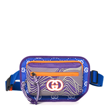 GUCCI Jersey GG Monogram All Over Sporty Belt Bag Grey White Multicolor