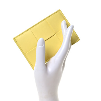 BOTTEGA VENETA Nappa Intreccio Cassette Credit Card Holder Sherbert