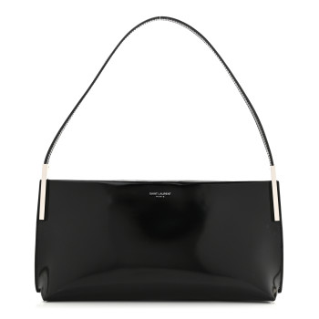 SAINT LAURENT Patent Calfskin Small Suzanne Rigid Shoulder Bag Black