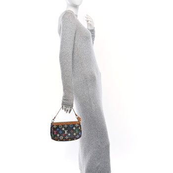 LOUIS VUITTON Monogram Multicolor Pochette Accessories Black