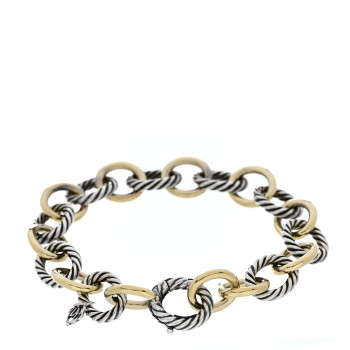 DAVID YURMAN Sterling Silver 18K Yellow Gold 12mm Medium Oval Link Bracelet