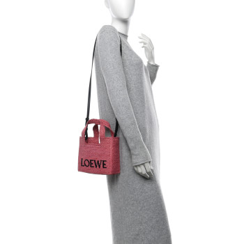 LOEWE X PAULA'S IBIZA Raffia Font Tote Sunset Pink