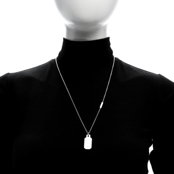 TIFFANY Sterling Silver Diamond Price Tag Pendant Necklace