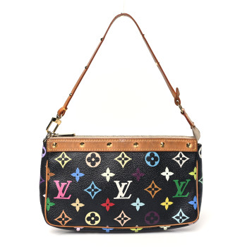LOUIS VUITTON Monogram Multicolor Pochette Accessories Black