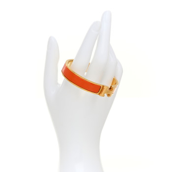HERMES Enamel Narrow Clic Clac H Bracelet GM Orange HERMES Enamel Narrow Clic Clac H Bracelet GM Orange