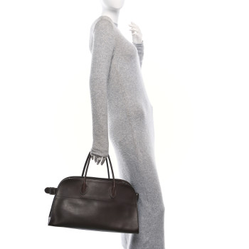 THE ROW Polished Saddle Calfskin EW Margaux Chestnut