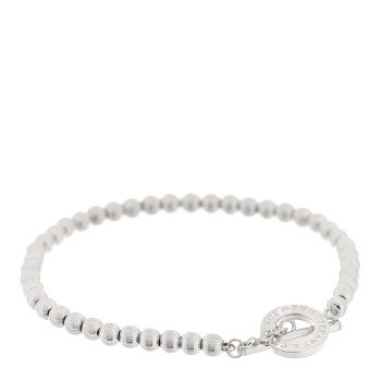 TIFFANY Sterling Silver 4mm Beads Toggle Bracelet