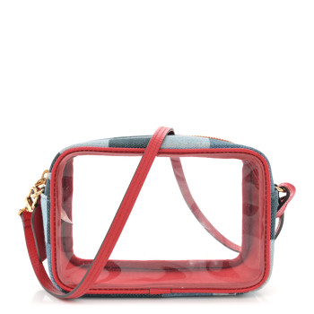 LOUIS VUITTON Denim Damier Monogram Patchwork PVC Beach Pouch Blue Rouge