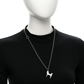 HERMES Palladium Panache Pendant Necklace