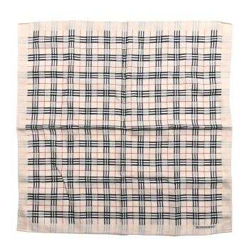 BURBERRY Silk House Check Square Scarf Beige