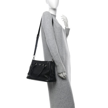 PRADA Vitello Phenix Top Handle Bag Black
