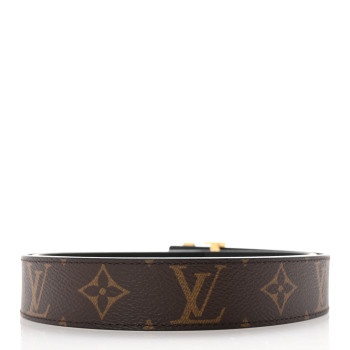LOUIS VUITTON Calfskin Monogram 30mm LV Initiales Reversible Belt 80 32 Black