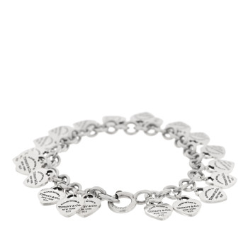 TIFFANY Sterling Silver Mini Return to Tiffany Multi Heart Tag Charm Bracelet