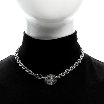 TIFFANY Sterling Silver Return to Tiffany Oval Tag Choker Necklace
