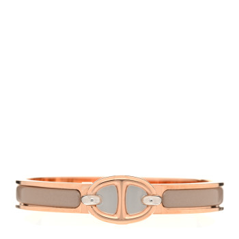 HERMES Enamel Mini Clic Chaine d'Ancre Bracelet GM Marron Glace