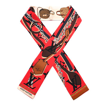 LOUIS VUITTON Silk Monogram Tribute To Bandeau Red