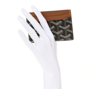 GOYARD Goyardine Saint Sulpice Card Holder Black Gold