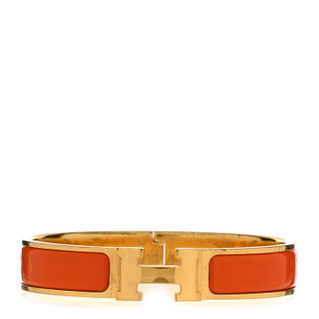 HERMES Enamel Narrow Clic Clac H Bracelet GM Orange HERMES Enamel Narrow Clic Clac H Bracelet GM Orange