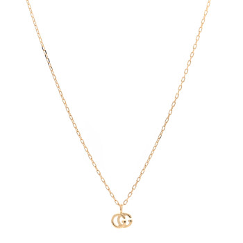 GUCCI 18K Yellow Gold Running G Pendant Necklace