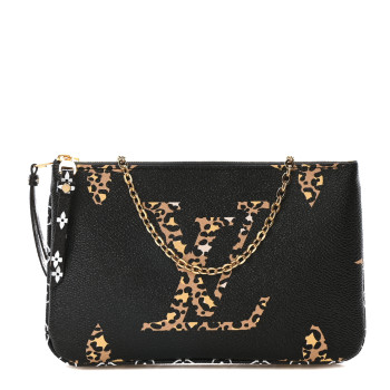 LOUIS VUITTON Monogram Giant Jungle Pochette Double Zip Black