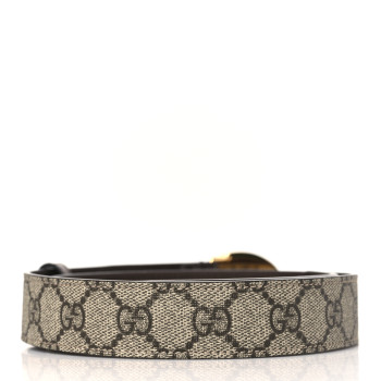 GUCCI GG Supreme Monogram Plutone Calfskin Enamel Interlocking G 30mm Belt 75 30 Beige Ebony New Acero