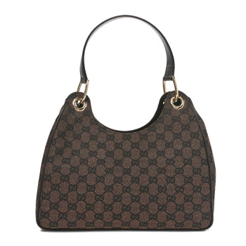 GUCCI Monogram Hobo Dark Brown