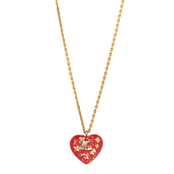 LOUIS VUITTON Inclusion Heart Necklace Pomme D'Amour