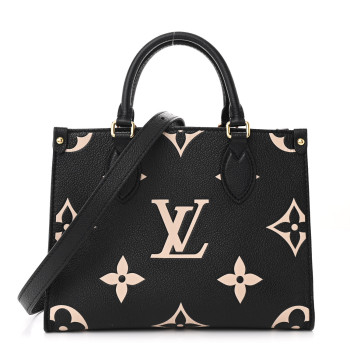 LOUIS VUITTON Empreinte Monogram Giant Onthego PM Black Beige