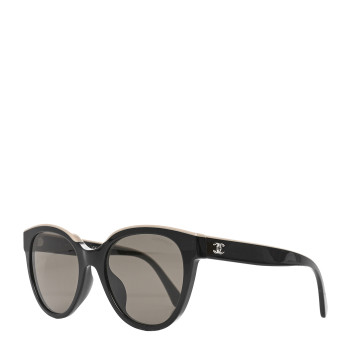 CHANEL Acetate CC Butterfly Sunglasses 5414-A Black Beige
