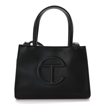 TELFAR Vegan Leather Small Shopping Bag Black