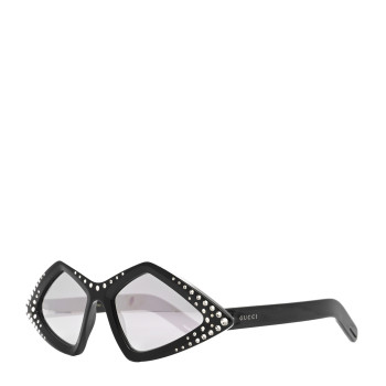 GUCCI Acetate Geometric Crystal Sunglasses GG0496S Black