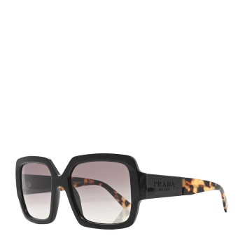 PRADA Oversized Monochrome Sunglasses SPR 21X Black Tortoise