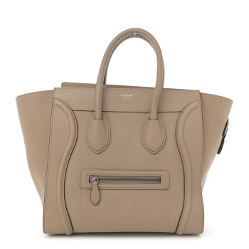 CELINE Drummed Calfskin Mini Luggage Dune
