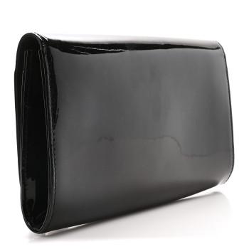 LOUIS VUITTON Patent Louise Clutch Black